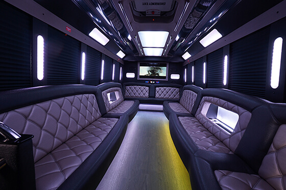 Ample party bus interior
