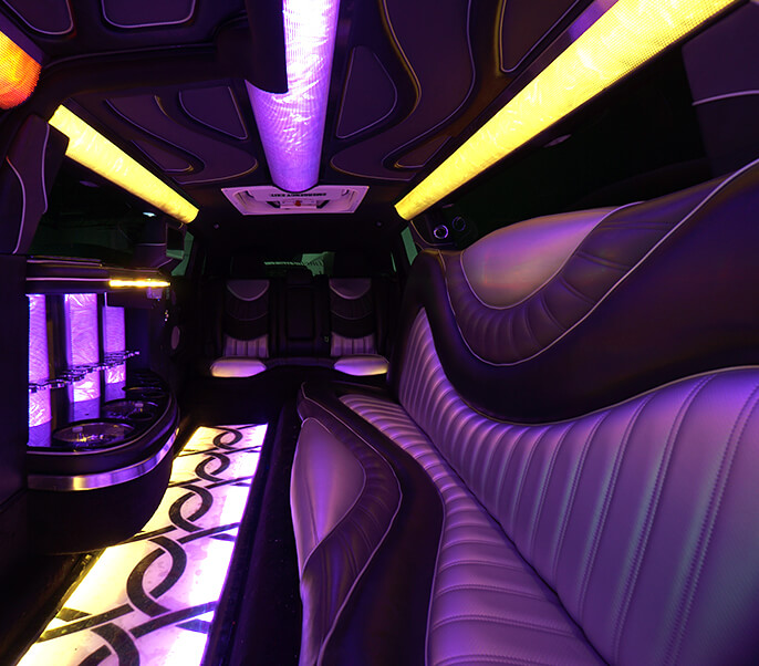 Party disco style in a limo