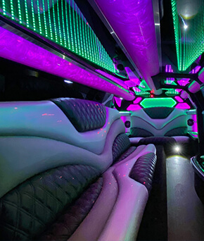 Luxury seats on a limo