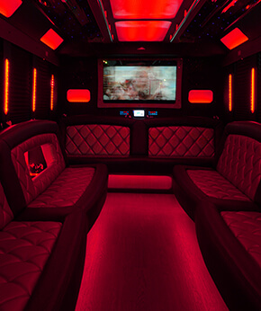 Ample space ina party bus