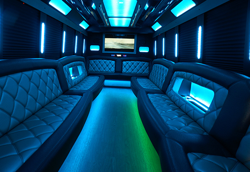 Ample space in a party bus